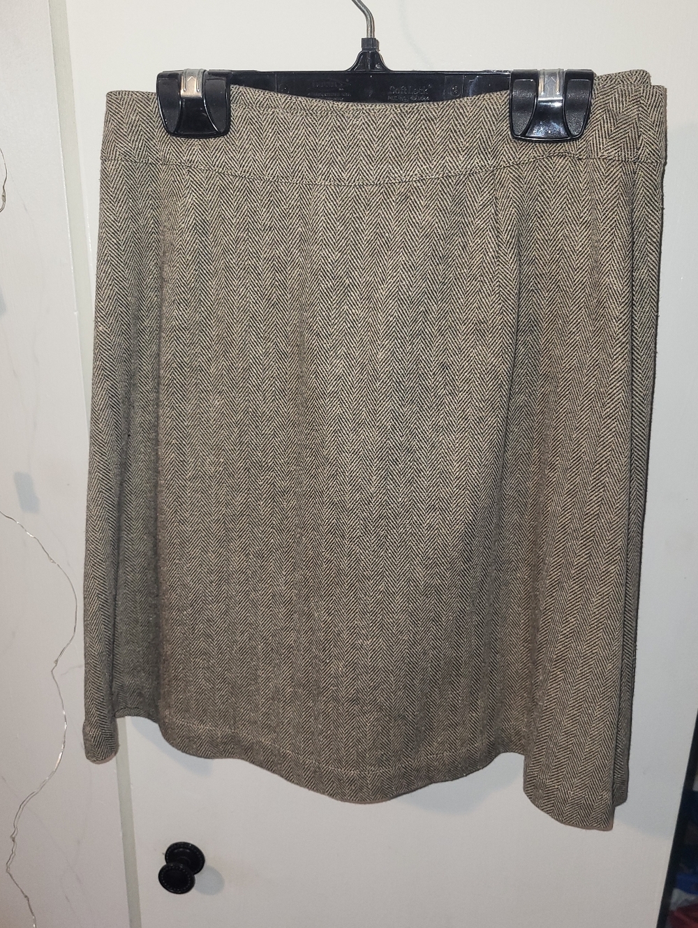 Vintage GAP Wrap skirt Black and Cream Herringbone Fabric.
